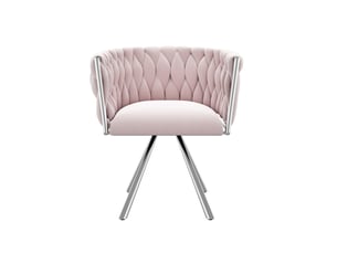 Chaise pivotante à 360° en velours rose