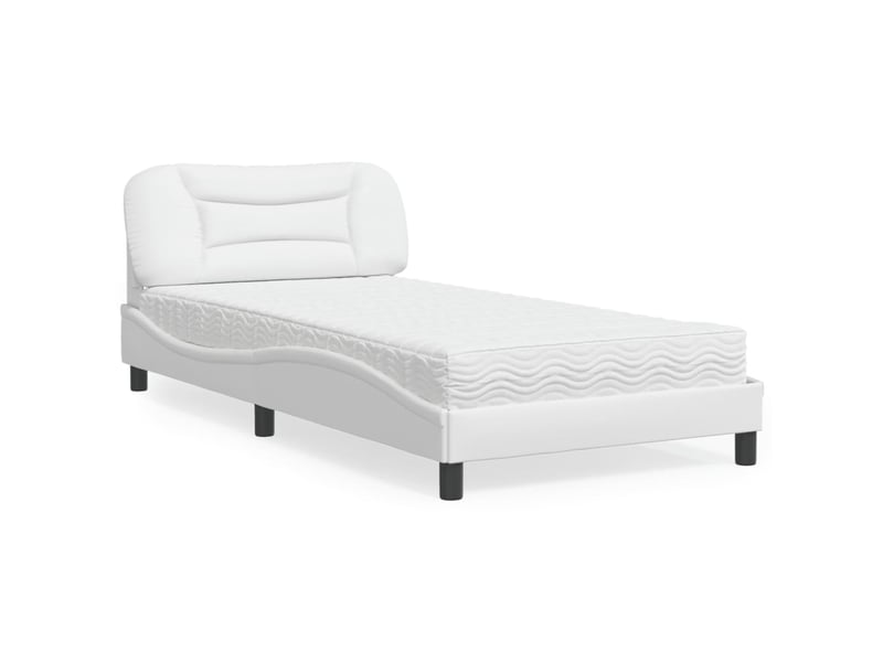 Lit avec matelas hvar blanc 100x200 cm similicuir - Conforama B