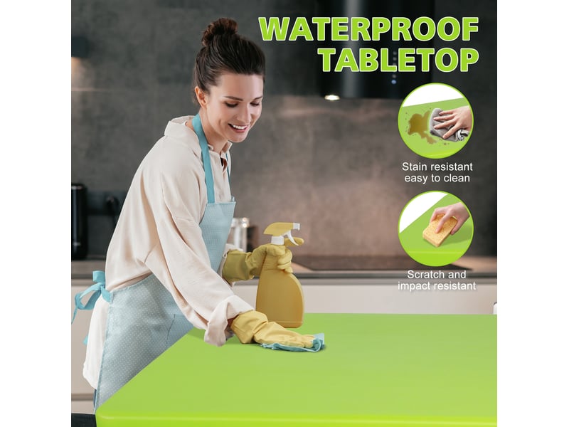 Table de jardin pliante verte 125 x 61 cm, hauteur réglable 58-74 cm avec poignée, pour vos réceptions - Conforama D