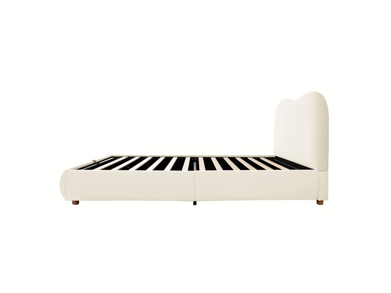  Lit coffre enfant 90x190 cm beige velours, sommier à lattes inclus et rangement sous le couchage  - Conforama E