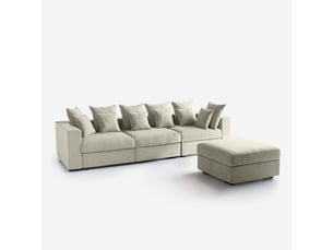 Canapé droit fixe AHD AMAZING HOME DESIGN  5 places Tissu beige