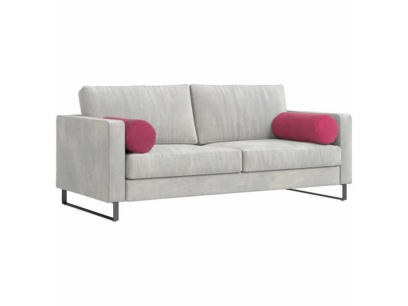  Lot de 2 coussins d'accent, coussins décoratifs, coussins lombaires bordeaux ø 25 x 70 cm cf56722  - Conforama C