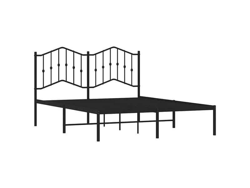  Lit double- lit adulte -  cadre de lit métal sans matelas avec tête de lit noir 140x190cm  - Conforama C