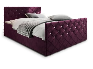 Lit avec rangement 180x200 cm <strong>MASSENO</strong> <strong></strong> coloris rouge