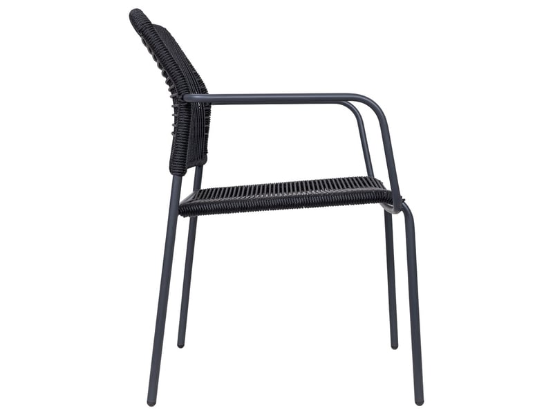  Chaise en métal avec corde noire 54x62x80 cm h  - Conforama E