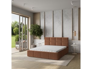 Lit coffre 160x200 cm <strong>MASSENO</strong>  <strong></strong> coloris cuivré