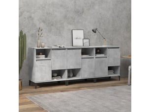 Buffets 3 pcs - bahut - meuble de rangement gris béton 60x35x70 cm bois d'ingénierie