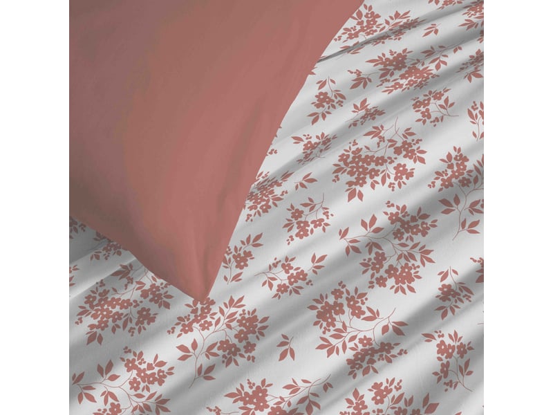 Pack complet housse de couette réversible vanessa 6 pièces pour lit 140 x 190 eloise abricot - Conforama D