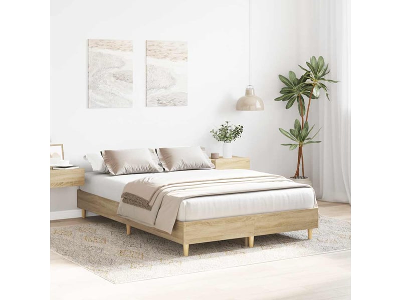  Lit double- lit adulte -  cadre de lit sans matelas chêne sonoma 120x200 cm  - Conforama B