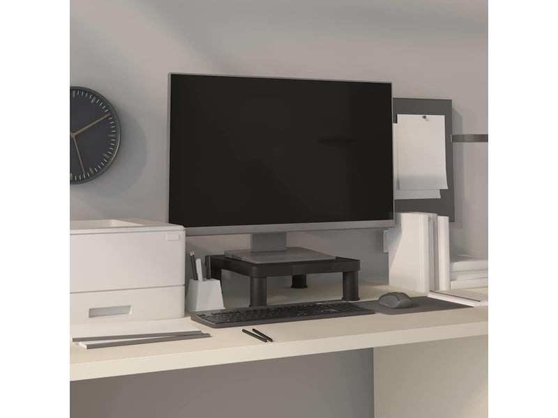  Support de moniteur, écran pc bureau noir 33,5x34x10,5 cm  - Conforama B