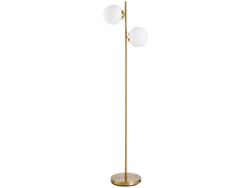  Lampadaire design lampadaire sur pied salon néo-rétro 2 têtes boules max. 40 w métal doré  - Conforama A