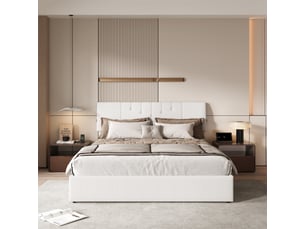 Lit coffre 140x190 cm <strong></strong>  <strong></strong> coloris blanc