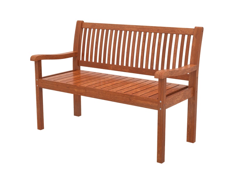  Banc de jardin banc extérieur 2 places avec housse imperméable et dossier ergonomique bois marron clair  - Conforama B