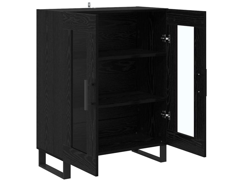  Buffet - bahut - meuble de rangement chêne noir 69,5 x 34 x 90 cm bois d'ingénierie  - Conforama E