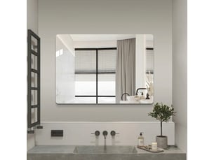 Miroir de salle de bain 50x70, miroir mural sans cadre avec coins arrondis