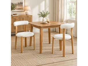 Lot de 2 chaises de salle à manger 79cm, chaise cuisine, style scandinave, dossier ergonomique, confortable, blanc, bois