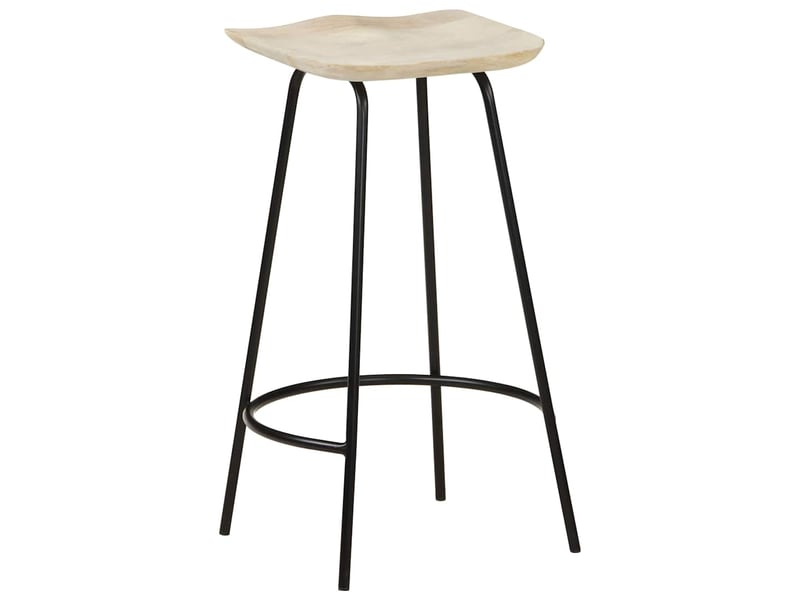  Lot de 4 tabouret de bar, chaise de bar bois de manguier massif shl46618  - Conforama E