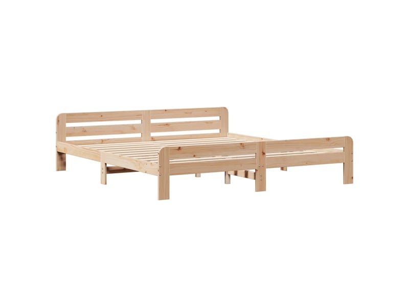  Lit double- lit adulte -  cadre de lit sans matelas 200x200 cm bois massif de pin  - Conforama B
