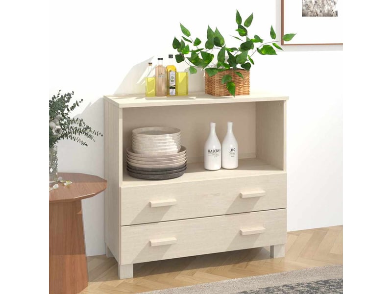  Buffet - bahut - meuble de rangement hamar marron miel 85x35x80 cm bois massif de pin  - Conforama B