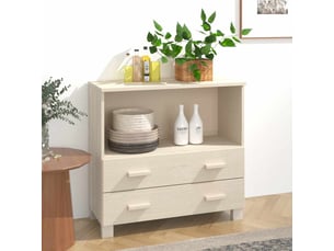 Buffet - bahut - meuble de rangement hamar marron miel 85x35x80 cm bois massif de pin