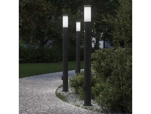 Lot de 3 borne lumineuse avec détecteur et prise 110 cm acier inoxydable ip44 shl60038