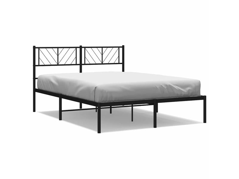  Lit double- lit adulte -  cadre de lit métal sans matelas avec tête de lit noir 135x190cm  - Conforama A