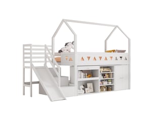 Lit mezzanine 90x200 cm <strong></strong>  <strong></strong> coloris blanc