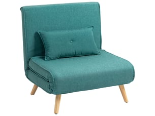 Fauteuil convertible 1 place clic-clac en tissu vert 80x75x87 cm