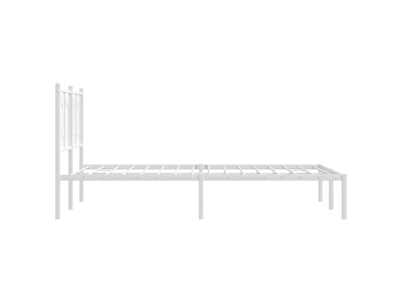  Lit double- lit adulte -  cadre de lit métal sans matelas et tête de lit blanc 120x190 cm  - Conforama D