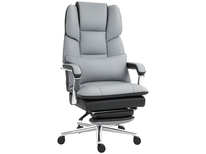  Chaise de bureau ergonomique et réglable, 63 x 71 x 123-129 cm, gris clairnoir  - Conforama A