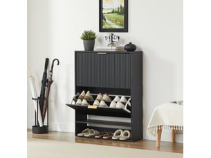 Meuble à chaussures 80x24x102 cm, armoire chaussures entrée, range-chaussures, meuble couloir, gain de place, mdf noir