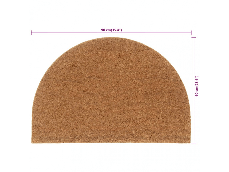  Tapis de porte naturel demi-rond 60x90cm fibre de coco touffeté - comfortxl 155564 - Conforama E