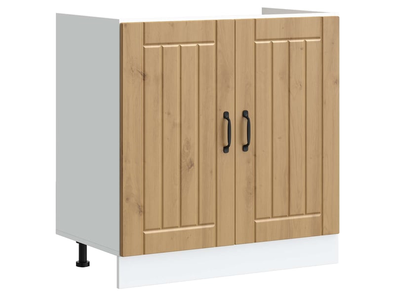 Meuble sous évier 2 pcs chêne artisanal bois d'ingénierie - Conforama D