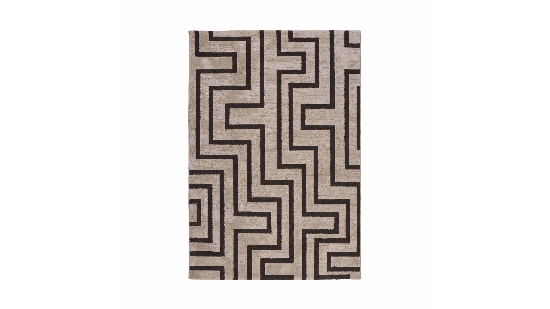 CONFORAMA Tapis 160x230 cm OPTIC coloris noir/beige