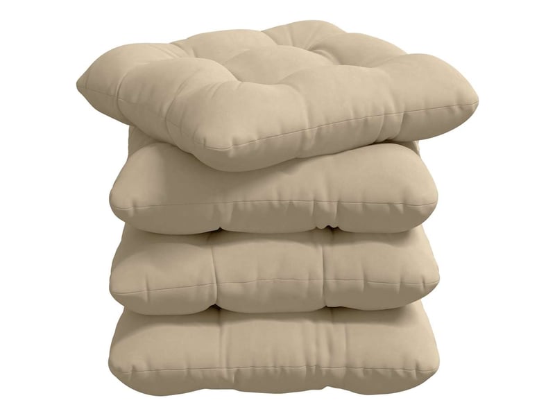  Lot de 4 coussins de siège, coussins décoratifs tissu en microfibre crème 40 x 40 cm cf59965  - Conforama A