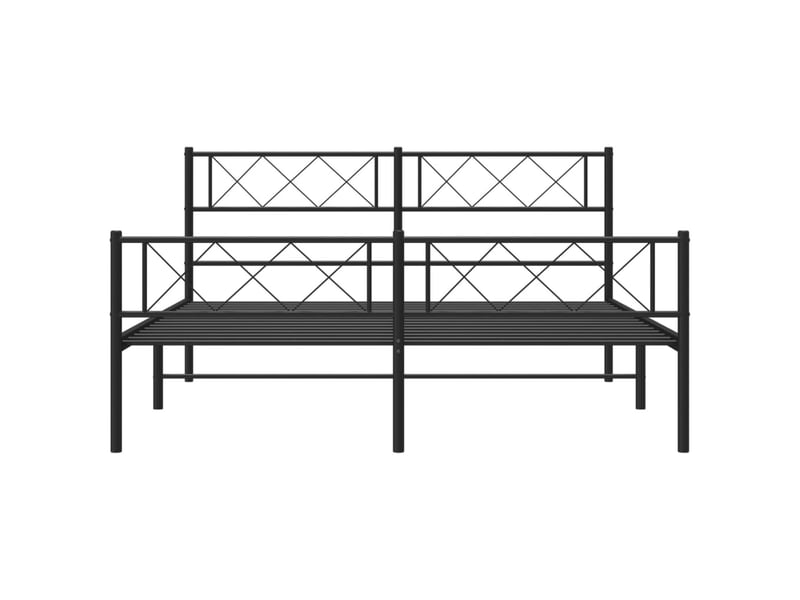  Lit double- lit adulte -  cadre de lit métal sans matelas avec pied de lit noir 140x200cm  - Conforama C
