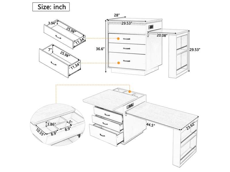  Table repas extensible rangement mobile 125 à 187 cm mdf bleu led usb cuisine bar homvra  - Conforama E