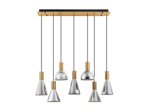Nova luce voi suspension cluster led fumée, laiton doré, dimmable triac, 47 w, 966 lm, 3000 k