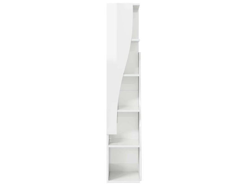  Meuble d'angle, meuble de rangement salon 27,5x27x140cm bois d'ingénierie blanc brillant  - Conforama E
