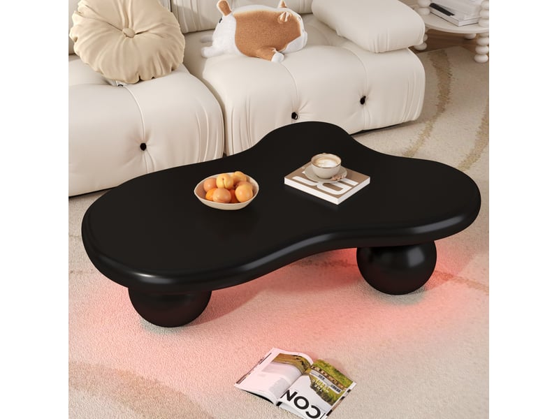  Table basse forme nuage 95x62,5x32 cm avec led 16 couleurs en mdf  - Conforama D