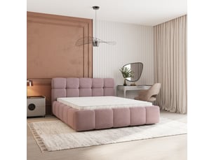 Lit coffre 180x200 cm <strong>MASSENO</strong> <strong></strong> coloris rose