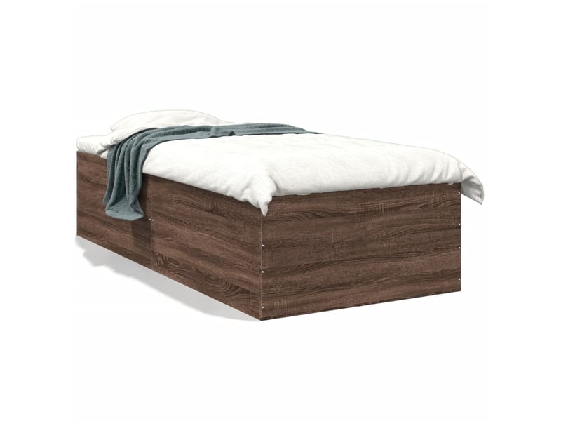  Lit simple- lit adulte -  cadre de lit sans matelas chêne marron 100x200 cm  - Conforama A