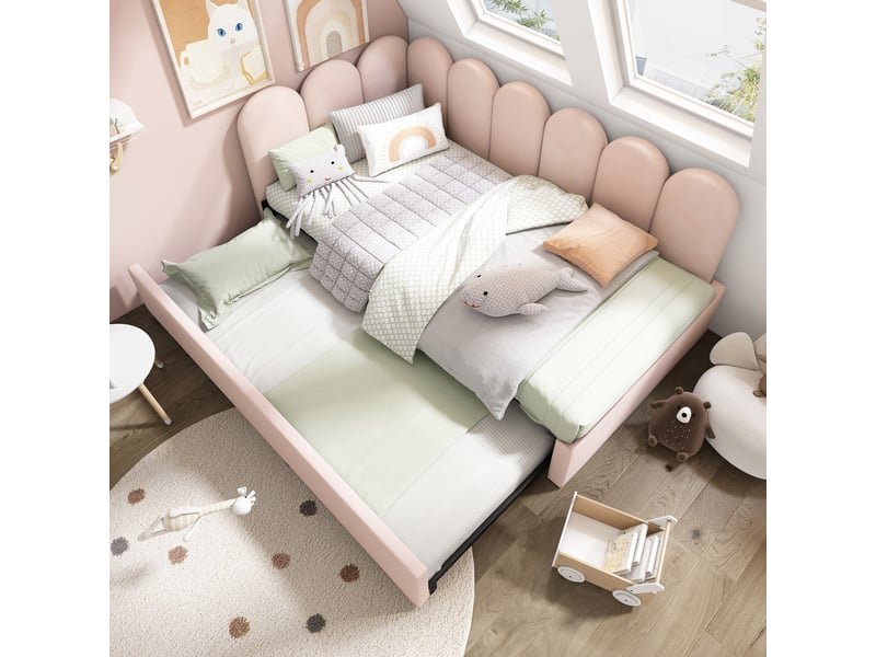  Lit gigogne avec sommier à lattes, lit principal 90x200 cm et lit secondaire 90x190 cm, sans matelas  - Conforama B