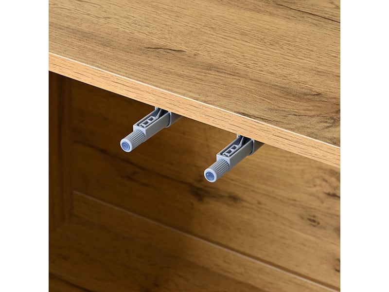  Buffet 120x35.5x90.5 cm, meuble bas avec 4 tiroirs et 2 portes, charge max 50 kg, pieds 8 cm, design moderne noir et bois  - Conforama D