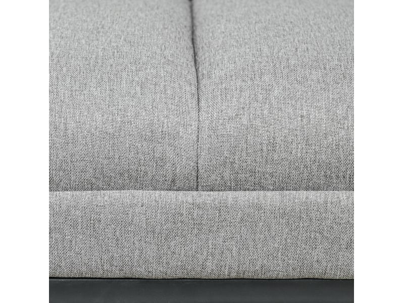  Banc 120x44x45,5 cm assise matelassée métal gris clair  - Conforama D