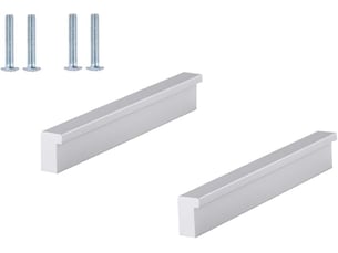 Paire de poignées de barre en aluminium argenté, poignées pour meubles de cuisine et tiroirs
