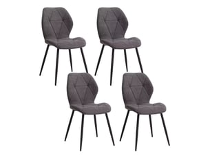 Chaise de salle à manger - chaises visiteurs, ensemble de 4 chaises modernes avec rembourrage moelleux, gris foncé