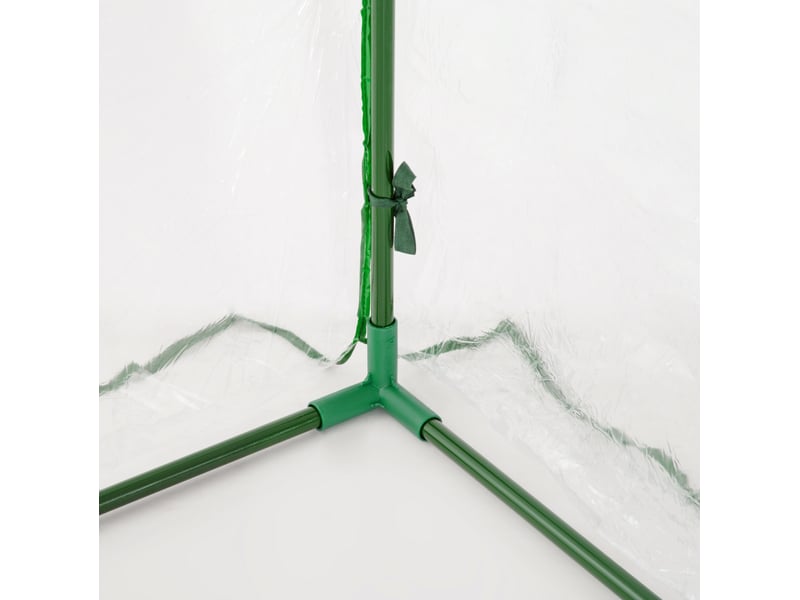  Serre tunnel de jardin 200 x 100 x 80 cm – verte – porte enroulable, bâche transparente et cadre en acier  - Conforama D