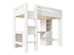 Lit mezzanine 90x200 cm <strong>REDOM</strong> <strong></strong> coloris blanc