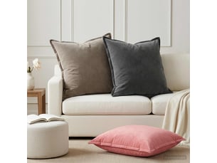 Lot de 2 coussins avec oreiller, coussins décoratifs houten gris clair fløjl cf51041